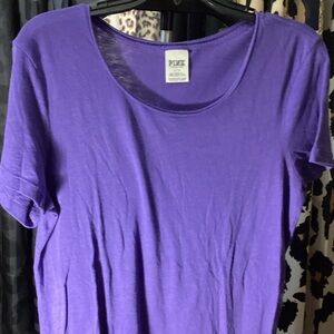 Victoria's Secret Sheer Purple Short Sleeve Tee - Sz Large